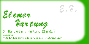 elemer hartung business card